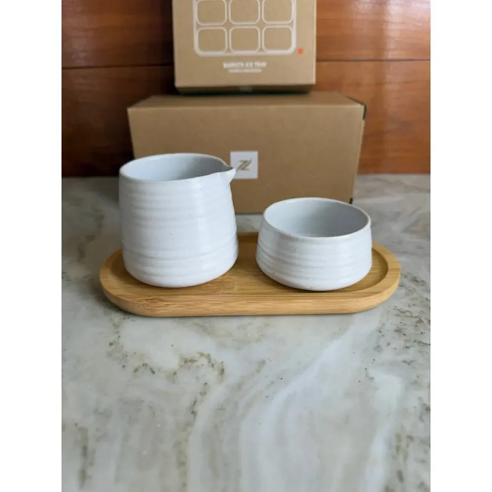 Nespresso Stoneware creamer Sugar Set & Barista Ice Tray